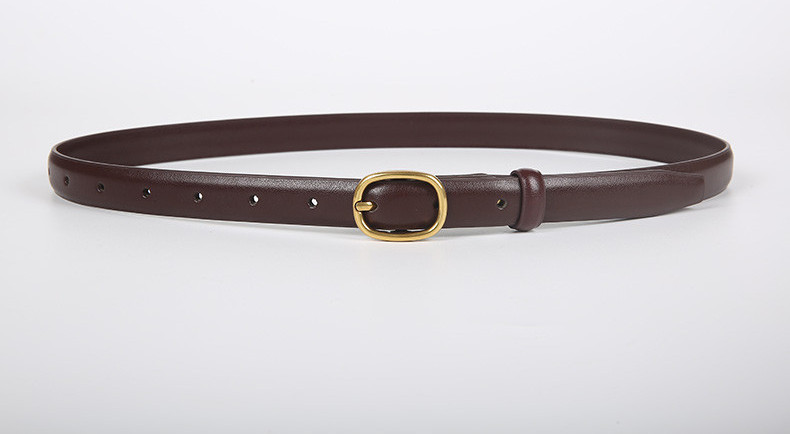 Női vékony bőr öv fém csattal