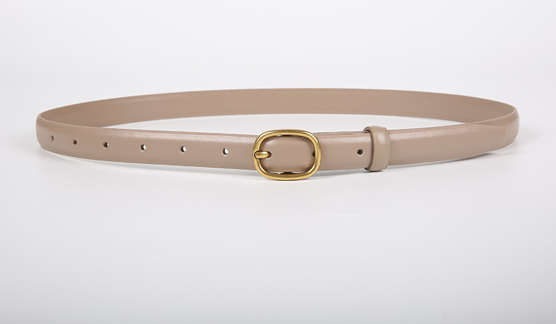 Női vékony bőr öv fém csattal