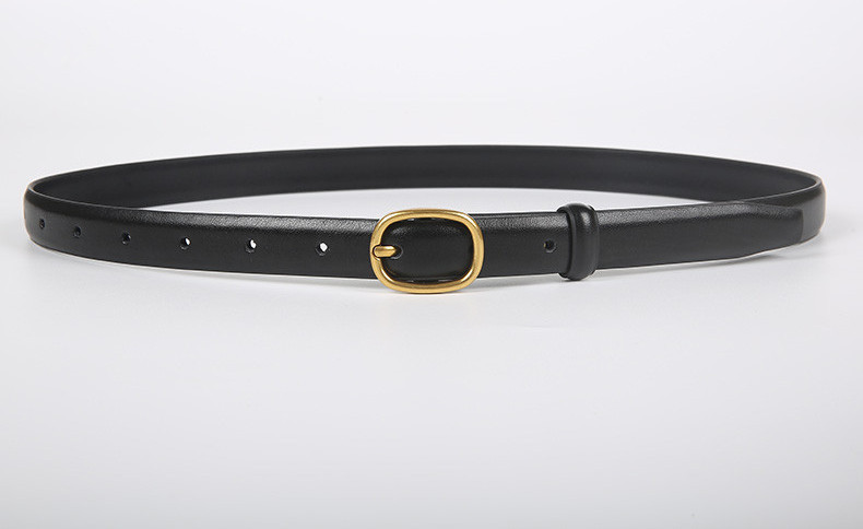 Női vékony bőr öv fém csattal