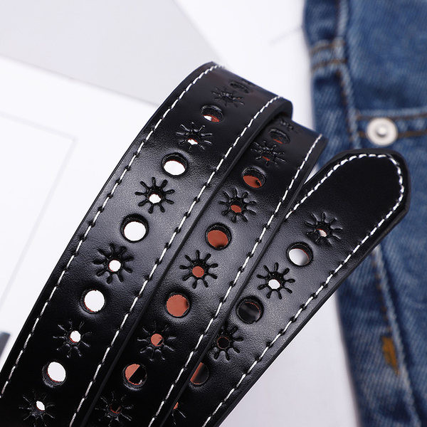 Női bőr öv hímzéssel - több színben