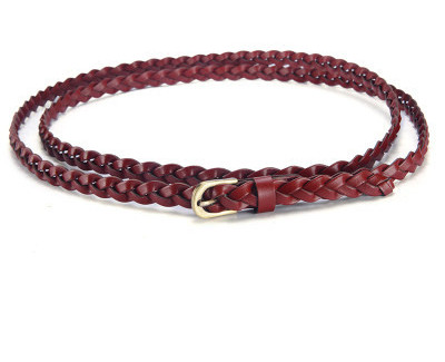 Bőr kötött női öv fém csattal