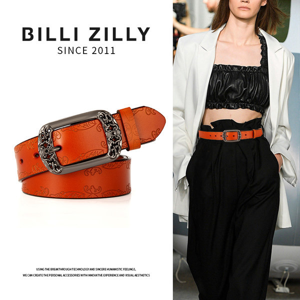 Női bőr öv fém csattal