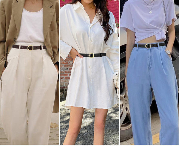 Modern női bőr öv csattal három színben