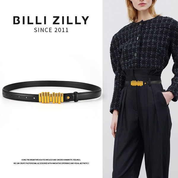 Modern bőr öv fém díszítéssel