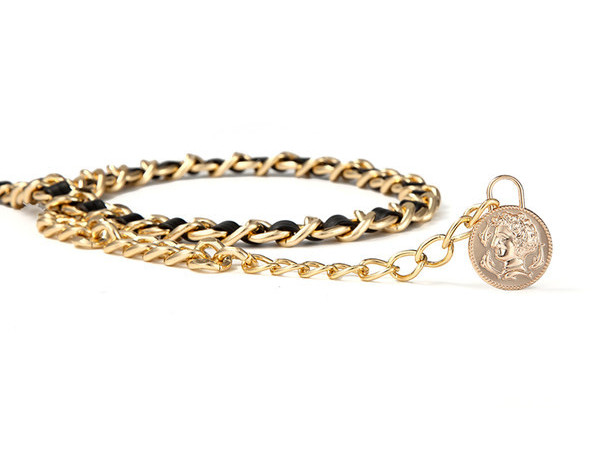 Stílusos női fém öv medállal