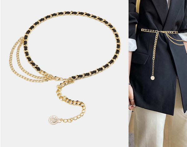 Stílusos női fém öv medállal