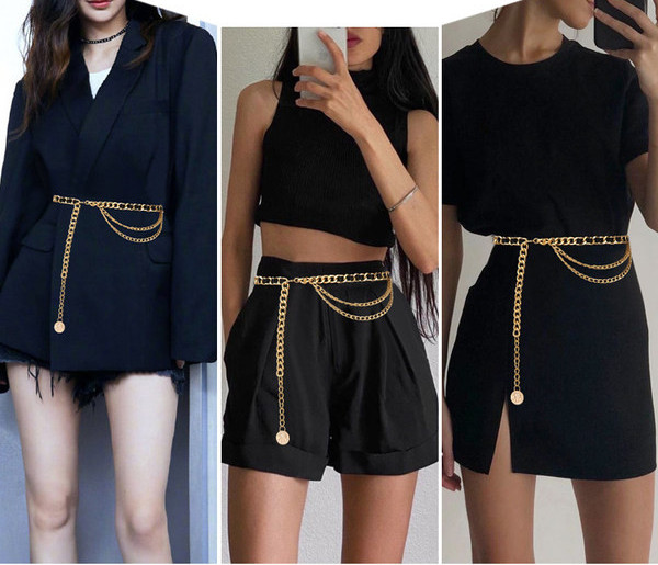 Stílusos női fém öv medállal