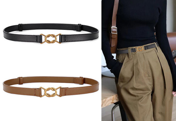 Bőr öv fém díszítéssel - két színben