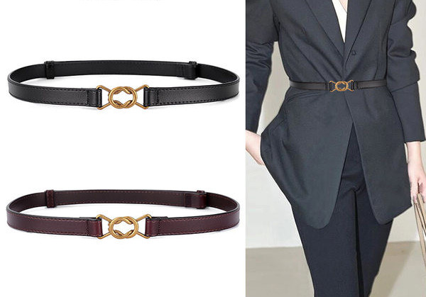 Bőr öv fém díszítéssel - két színben