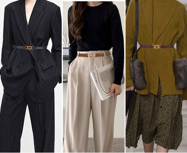 Bőr öv fém díszítéssel - két színben