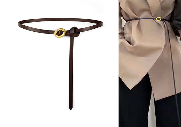 Korszerű női vékony, hosszú műbőr öv