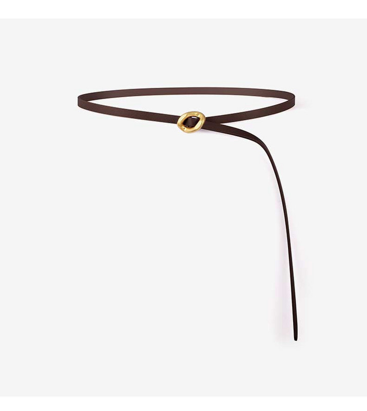 Korszerű női vékony, hosszú műbőr öv