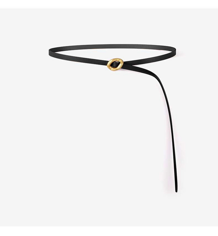 Korszerű női vékony, hosszú műbőr öv