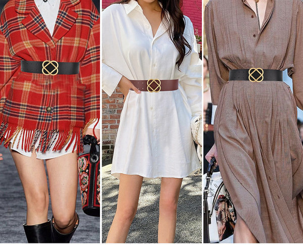 Új modell széles női öv fém rögzítéssel