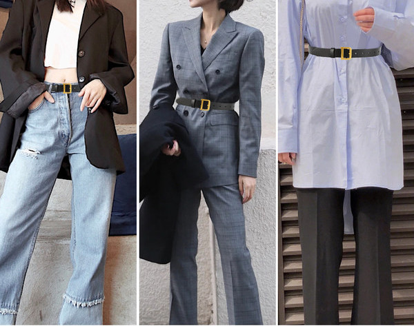 Alkalmi női öv fém csattal