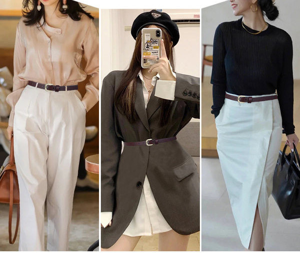 Sima női karcsú öv több színben