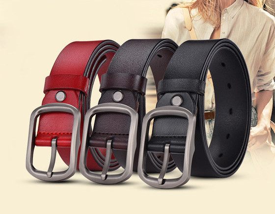 Új modell női bőr öv fém csattal