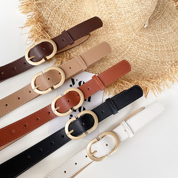 Sima modell női öv kerek csattal