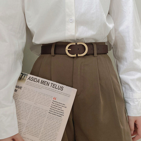 Sima modell női öv kerek csattal