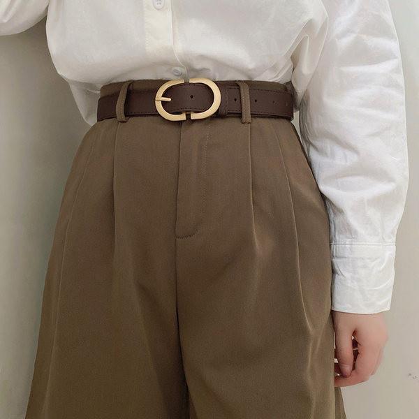 Sima modell női öv kerek csattal