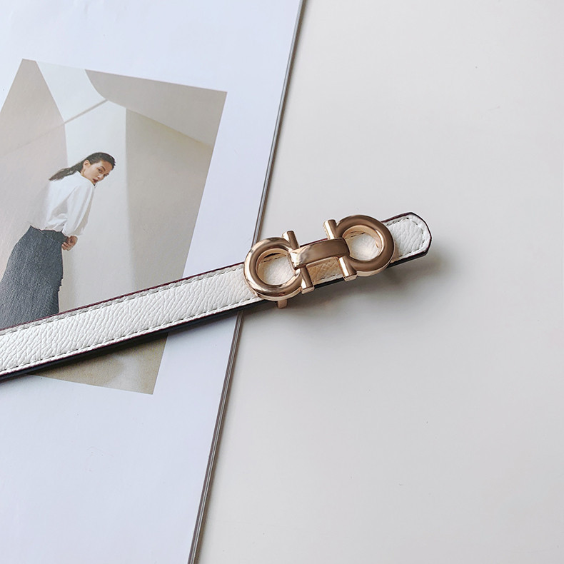 Modern női bőr öv fém díszítéssel