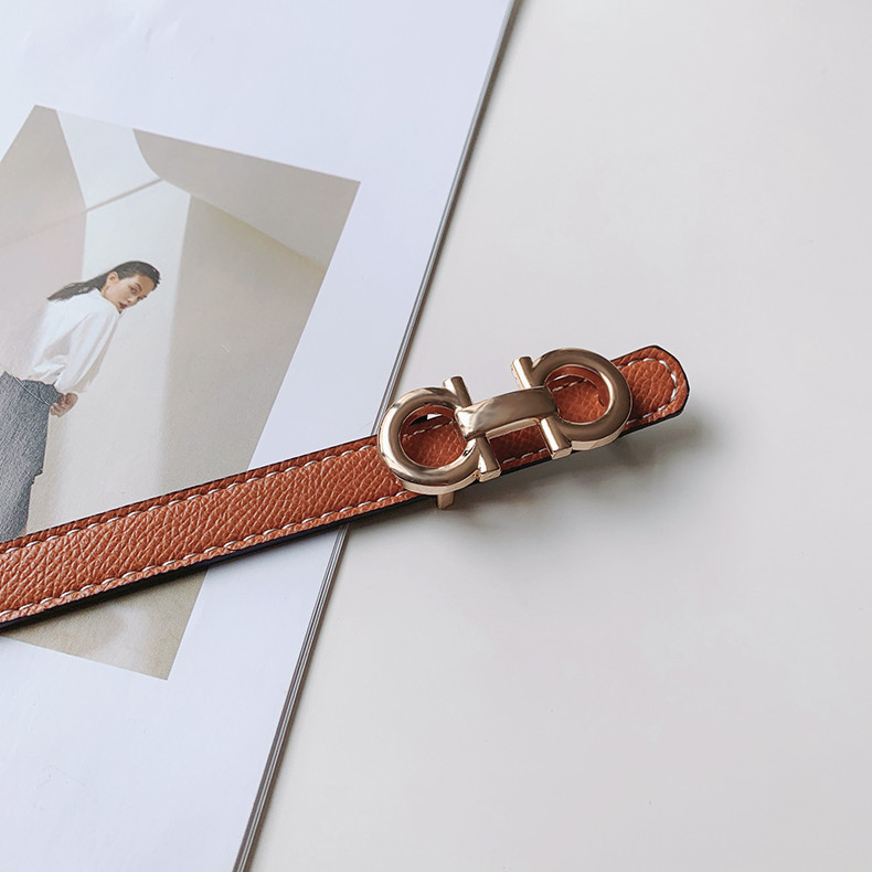 Modern női bőr öv fém díszítéssel