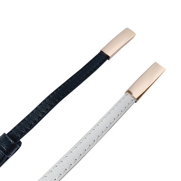 Női vékony eco-bőr öv fém díszítéssel