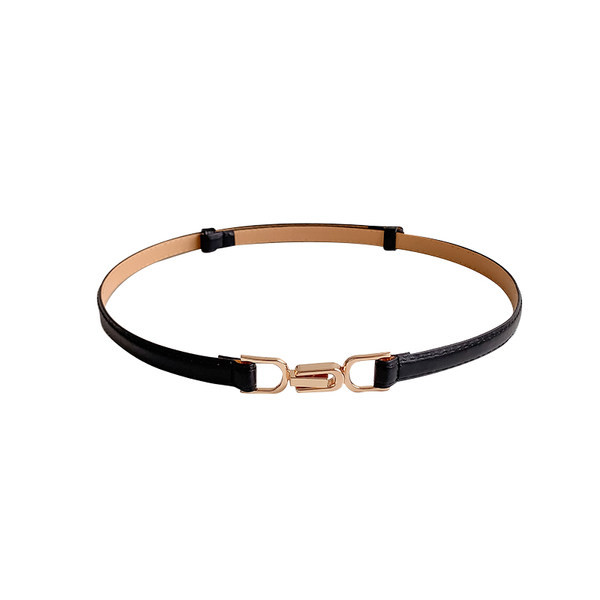 Stílusos bőr karcsú öv csattal