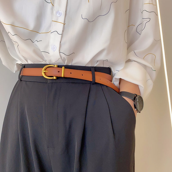 Divatos vékony eco bőr öv nőknek