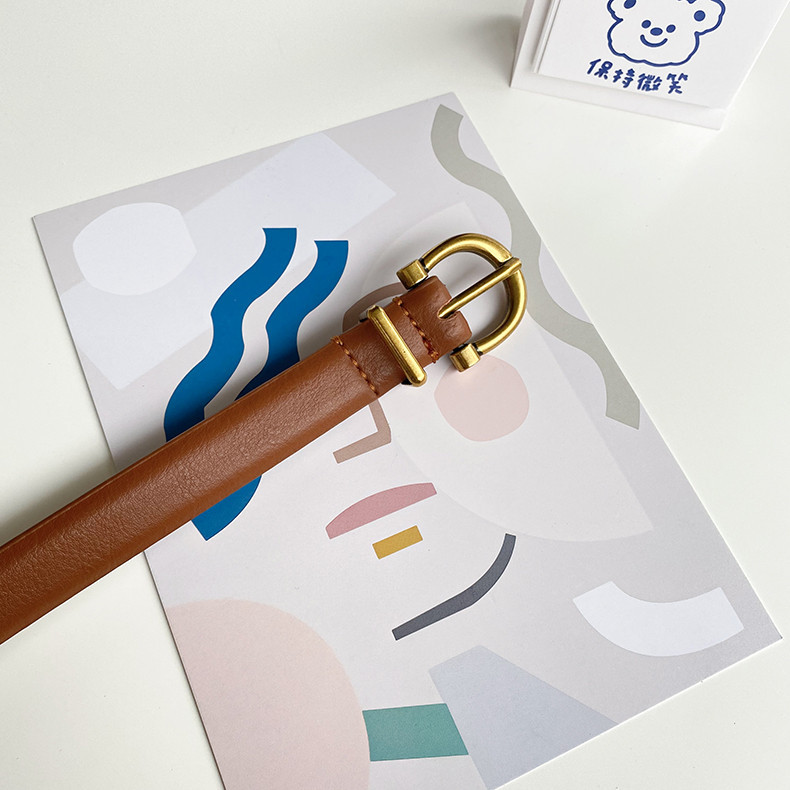 Divatos vékony eco bőr öv nőknek