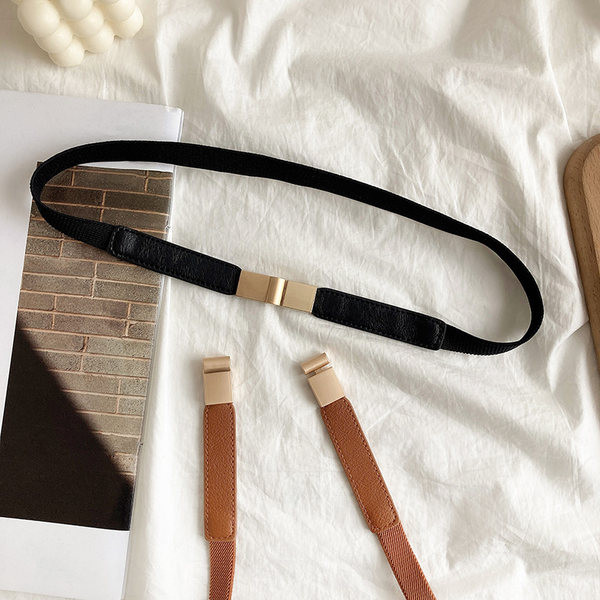 Eko bőrből készült vékony női alkalmi öv