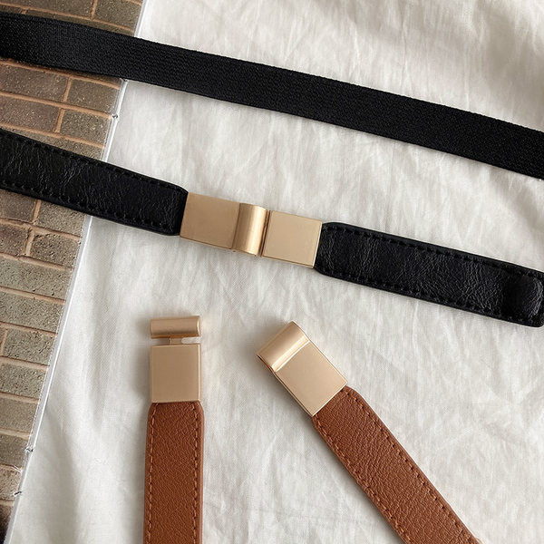 Eko bőrből készült vékony női alkalmi öv