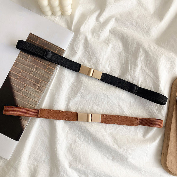 Eko bőrből készült vékony női alkalmi öv