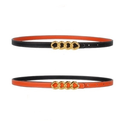 Elegáns női karcsú kétoldalas öv csattal