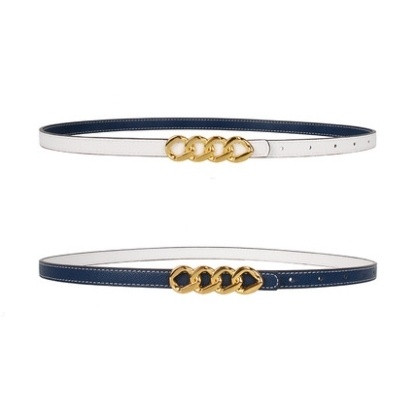 Elegáns női karcsú kétoldalas öv csattal