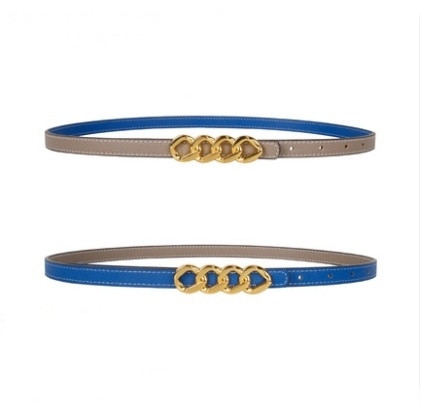 Elegáns női karcsú kétoldalas öv csattal