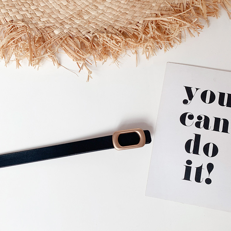 Modern női öv négyzet alakú fém csattal