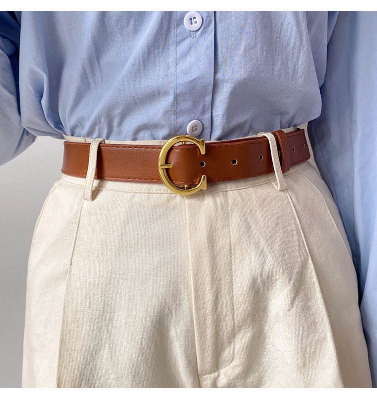 Tiszta modell női bőr öv fém csattal