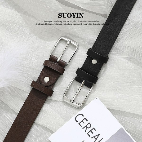 Női alkalmi bőr öv sima modell