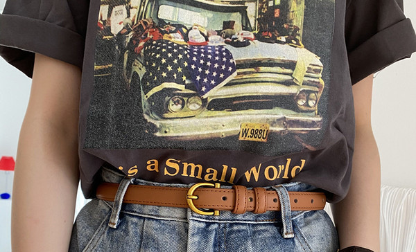 Új modell női vékony öv fém csattal