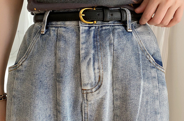 Új modell női vékony öv fém csattal