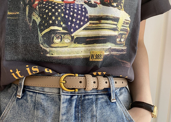 Új modell női vékony öv fém csattal