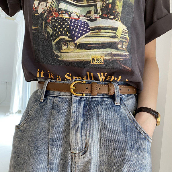 Új modell női vékony öv fém csattal