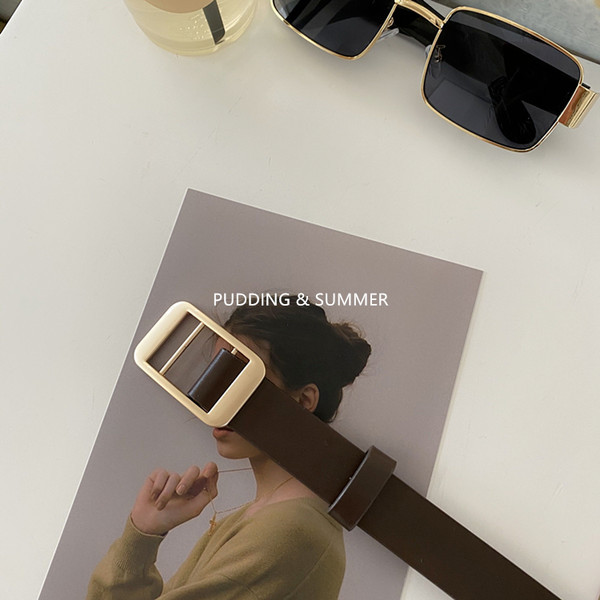 Új modell női bőr öv téglalap alakú csattal