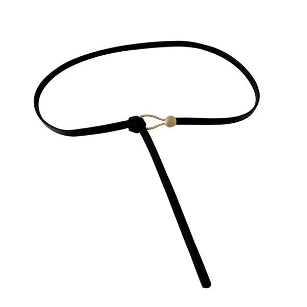 Női vékony bőr öv fém csattal több színben