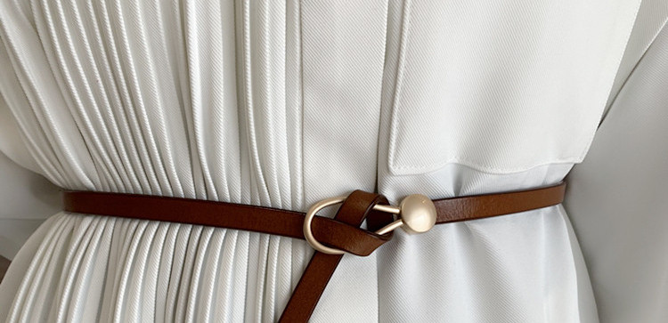 Női vékony bőr öv fém csattal több színben