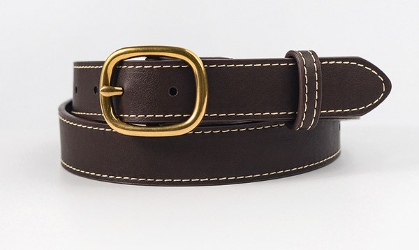 Sima modell bőr öv fém csattal nőknek