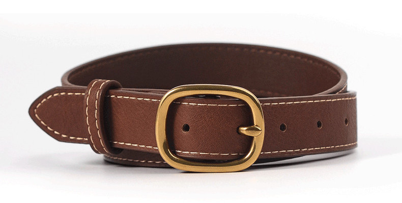 Sima modell bőr öv fém csattal nőknek