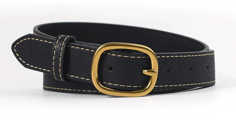 Sima modell bőr öv fém csattal nőknek