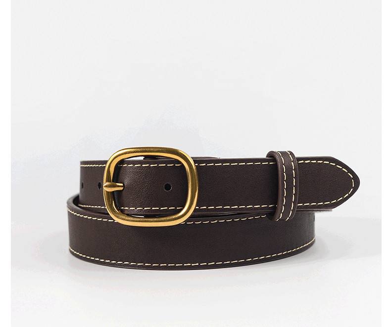 Sima modell bőr öv fém csattal nőknek